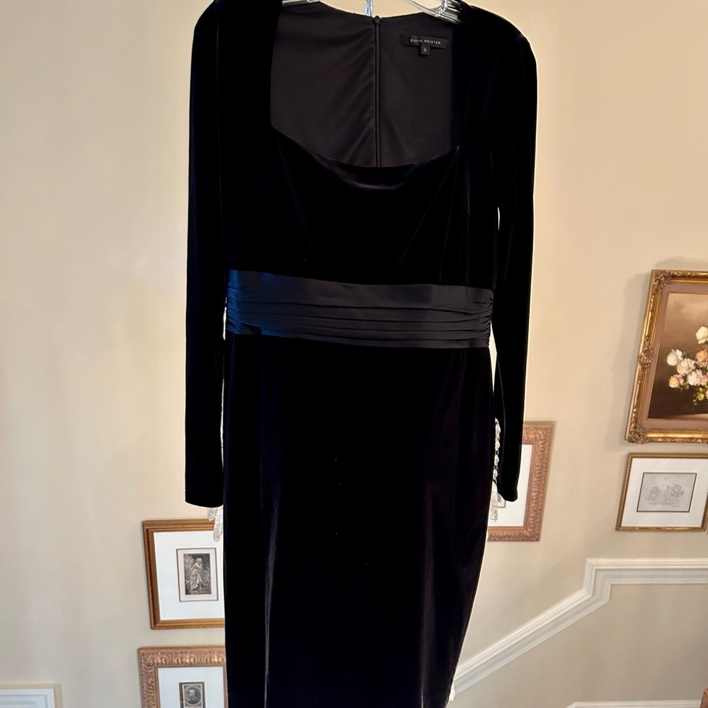 David Meister Vintage Velvet Cocktail Dress - Picture 2 of 5